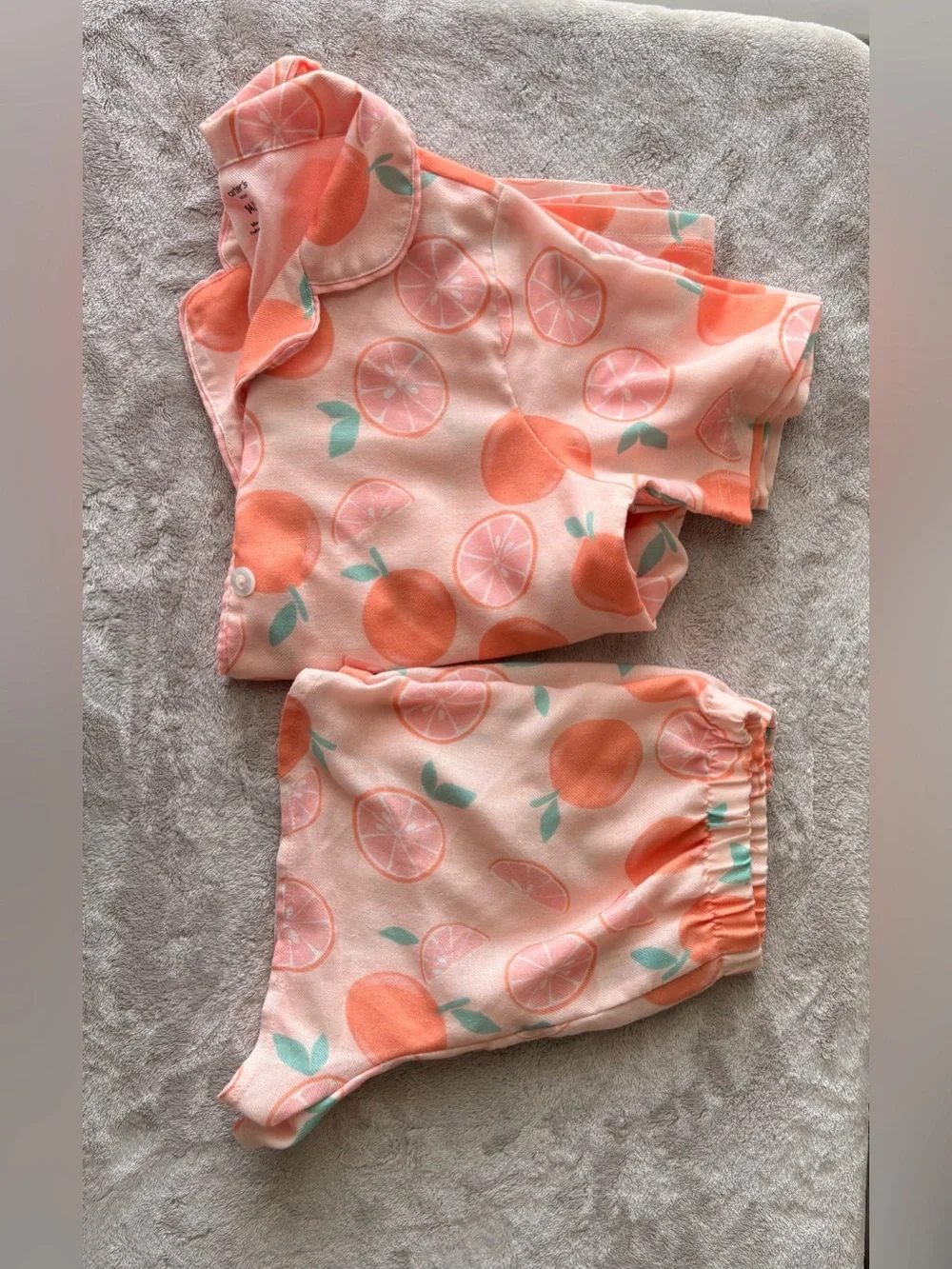 Carter's Peach and Mint Fruit Print Short-Sleeve Pajama Set